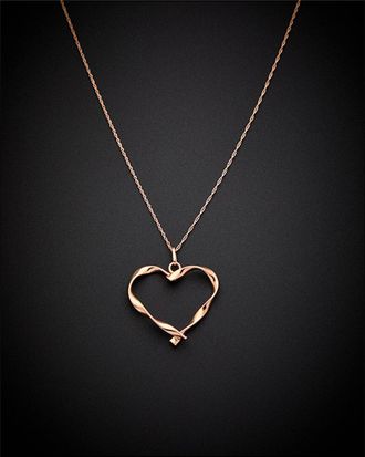 Italian Gold, Inc Fremada 14K Italian Rose Gold Open Heart Pendant Necklace