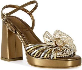 Azalea Wang Seraphina Ankle Strap Platform Sandal in Bronze at Nordstrom, Size 8.5