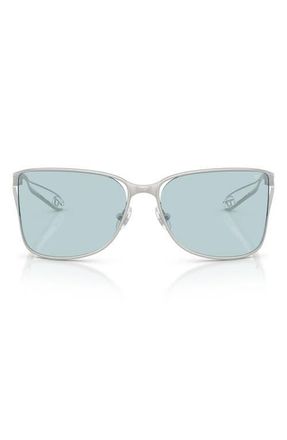 Diesel 61mm Pillow Sunglasses in Matte Silver /Light Blue at Nordstrom