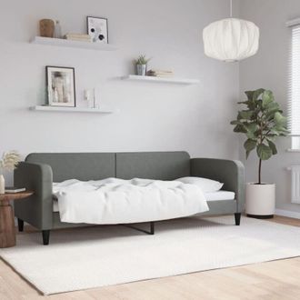 vidaXL Sof&aacute; Cama Sin Colch&oacute;n Tela Gris Oscuro 80x200 Cm Vidaxl