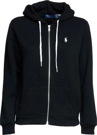 Polo Ralph Lauren Hoodies & sweatvesten, Dames, Zwart, S, Katoen, Logo Embroidery Hoodie