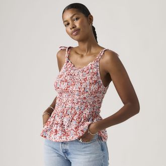 Levi's Monaco Sleeveless Blouse - Womens - XS - Pink / Laurie Floral