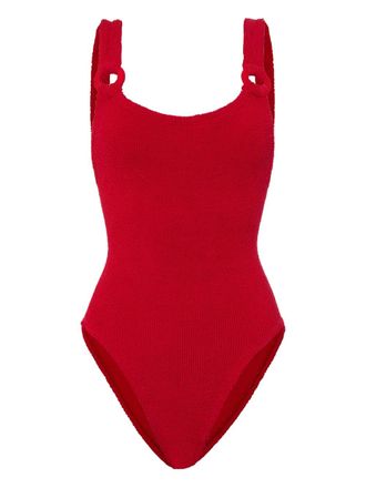 Hunza G Domino hoop-detail swimsuit - Red