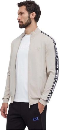 Guess Zip-throughs - Heren - Vesten met rits - Beige - L - Hoodies & sweatvesten