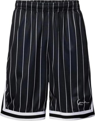 Karl Kani Mesh Shorts met Contrasterende Strepen - Heren - Korte Broeken - Zwart - S - Polyester - Korte Broeken