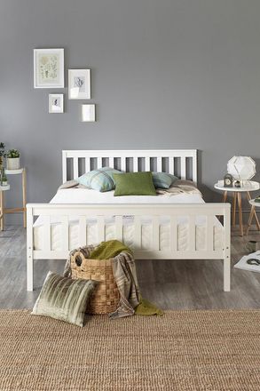 Aspire Home Accents Atlantic Bed Frame in White | Size: King