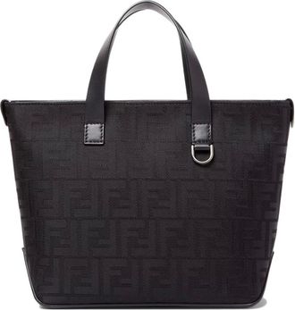 Fendi Tote Bags, female, Black, Size: ONE SIZE Small FF Squared shopping bag