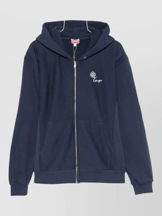 Kenzo hooded jacket front pockets ribbed cuffs hem
