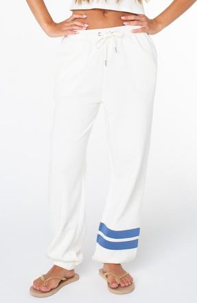 Roxy Sunset Stripe Sweatpants in Cloud Dancer at Nordstrom, Size X-Large
