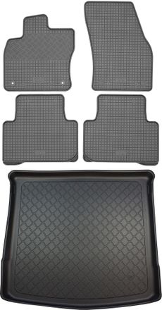 OEM Volkswagen Touran Ii 5t Van (5 Puertas) De 09.2015 Set - Alfombrillas De Goma + Alfombrilla Maletero