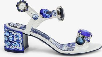 Dolce & Gabbana Sandali in pelle verniciata con stampa Maiolica - DOLCE & GABBANA - gender_Woman