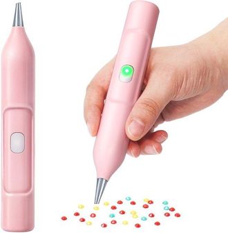 OEM Pintura De Diamantes - Bol&iacute;grafo El&eacute;ctrico - Nuevo Modelo - Rosa - Para Piedras Redondas Y Cuadradas - Cable Usb