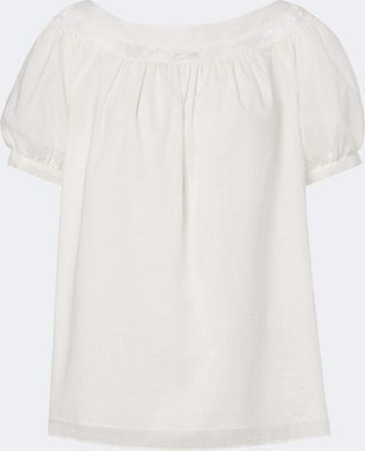 Poss&eacute; Marilyn lace-trimmed cotton top