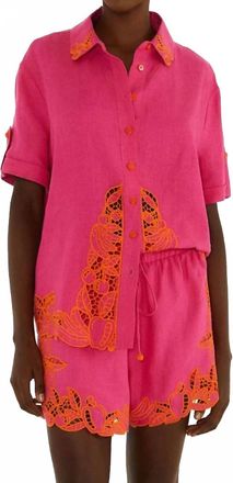 Farm Rio Fruit Richiliuer Artisanal Shorts In Pink