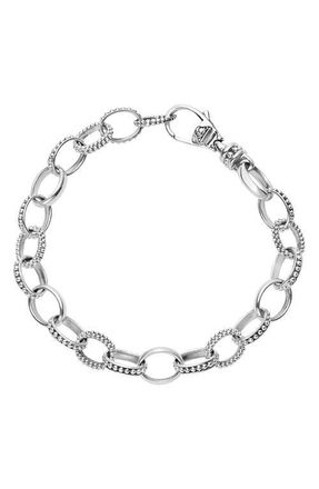 Lagos Link Caviar Chain Bracelet in Silver at Nordstrom, Size Medium