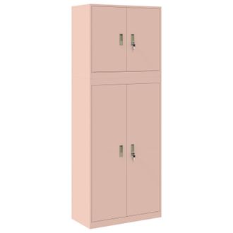 vidaXL Armario De Almacenamiento 2 Uds. Rosa 80 X 40 X 210 Cm Acero Vidaxl