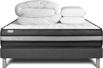 VITALIT Pack colch&oacute;n gris espuma viscoel&aacute;stica 140 x 190