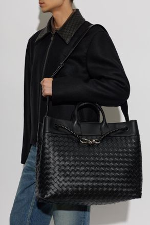 Bottega Veneta Andiamo Voyager Tote Bag, Mens, Black