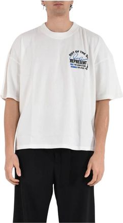 Represent Oversized T-shirt met Print aan de Voor- en Achterkant - Heren - T-shirts - Wit - XS - Katoen - Tops