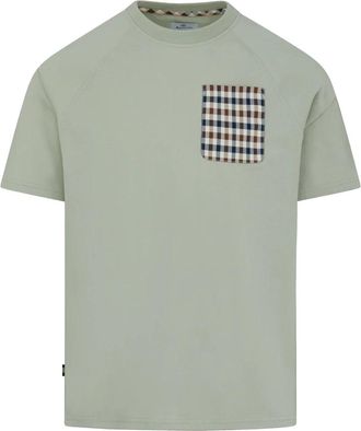Aquascutum Active Raglan Pocket Tee - Heren - T-shirts - Groen - 3XL - Katoen - Tops