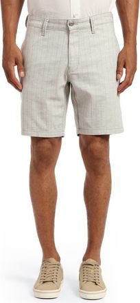 Mavi Noah Pinstripe Flat Front Stretch Twill Shorts in Grey Stripe Linen at Nordstrom Rack, Size 40