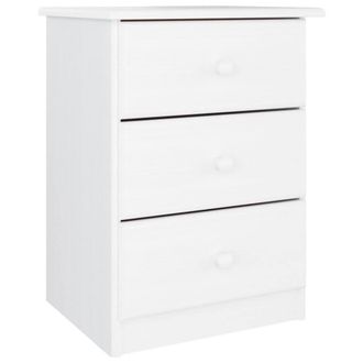 Berkfield Home Bedside Cabinet ALTA White 41x35x55 cm Solid Wood Pine | Size: 41 x 35 x 55 cm