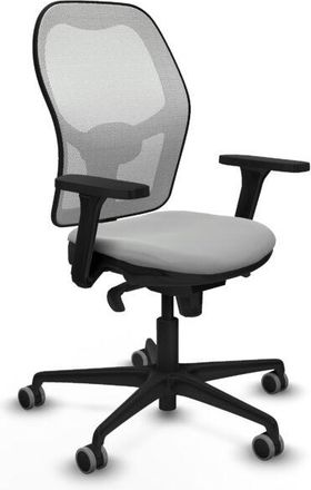 Piqueras y Crespo Piqueras Y Crespo - Jorquera Sincro Malla Blanca Similpiel Gris Claro Brazos 3d Base Nailon Ruedas 65mm Engomada