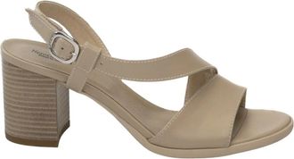 Nero Giardini Tamigi Hoge Hak Sandaal - Dames - Sandalen met hakken - Beige - 37 EU - Leer - Schoenen