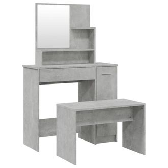 vidaXL Juego De Tocador Color Gris Hormig&oacute;n 86,5x35x136 Cm Vidaxl
