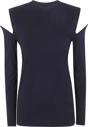 Junya Watanabe T-shirt met cut-outs - Dames - Longsleeves - Zwart - M - Leer - Tops