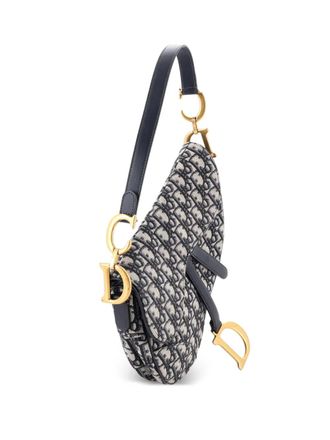 Dior Saddle Handbag Oblique Canvas Medium shoulder bag - women - Canvas - One Size - Blue