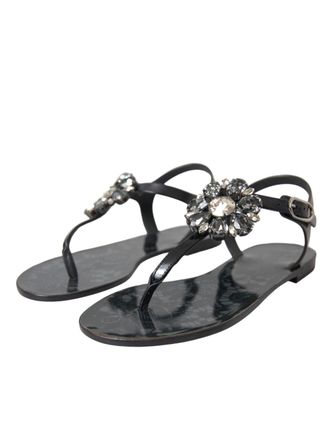 Dolce & Gabbana Crystal-Embellished Sandals - Black