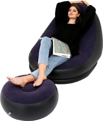 OEM Sof&aacute; Hinchable Y Reposapi&eacute;s Para Exteriores - Plegable (azul)