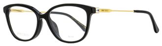 Jimmy Choo London Womens Rectangular Eyeglasses JC325F 807 Black/Gold 53mm