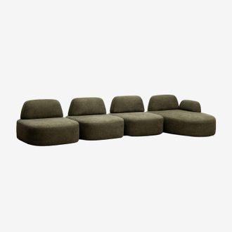 Sklum Sof&aacute; Modular Chaise Longue Derecho De 4 Piezas Tapizado Giorgia Sklum