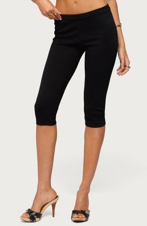 Edikted Vanessa Knit Capri Pants in Black at Nordstrom, Size X-Small