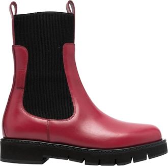 Ferragamo Womens Ribbed Chelsea Boots In Red