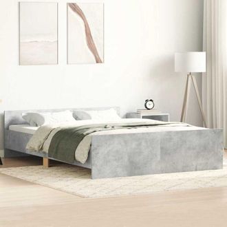 vidaXL Giroletto con Testiera e Pediera Grigio Cemento 140x190 cm - Vidaxl