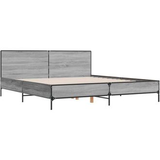 vidaXL Bed Frame without Mattress Grey Sonoma 200x200 cm Vidaxl