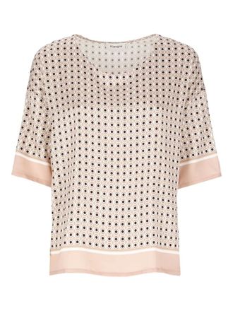KANGRA geometric-pattern short-sleeve top - women - Viscose/Elastane - 40 - 001 PINK