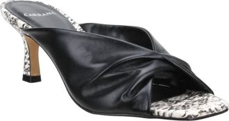 Carrano Womens Sage Slide Leather Sandals In Black