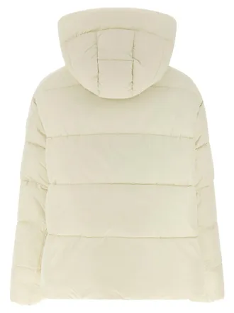 Pinko Quilted Down with Hood Down Jacket - Ivory