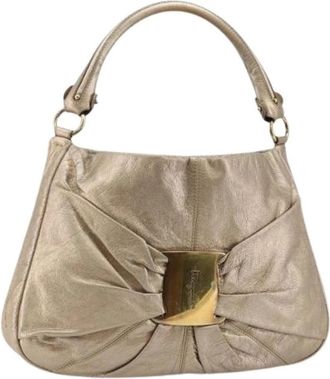 Ferragamo Pre-owned Leren Schoudertas - Dames - Vintage Schoudertas - Geel - ONE Size - Leer - Vintage