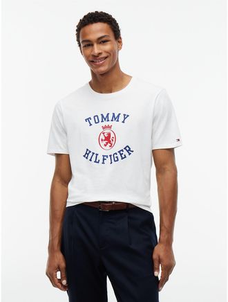Tommy Hilfiger Mens Tommy Crest Logo T-Shirt - Ecru - XXL