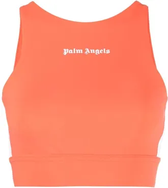 Palm Angels logo-print training top - women - Polyamide/Spandex/Elastane/Polyester - M - Orange