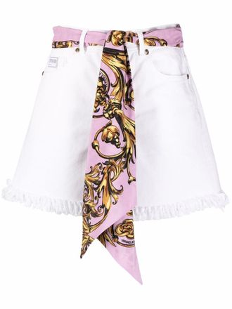 Versace Jeans Couture Shorts met sjaalriem - Wit