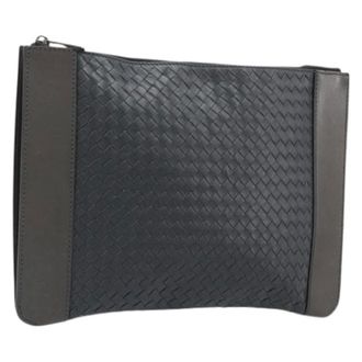 Bottega Veneta Pre-owned Clutch Bag - Dames - Pre-owned - Zwart - Maat: ONE Size Leer