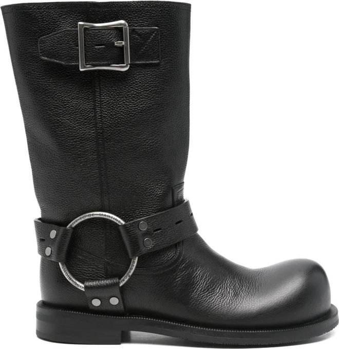 O-ring biker boots - unisex - Calf Leather/Calf Leather/Rubber - 39 - Black