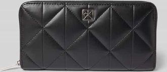 Calvin Klein Portemonnaie mit Steppnähten und Label-Applikation in Black, Größe 1