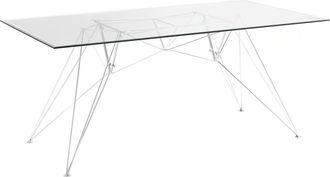 Oresteluchetta Mesa rectangular metal vidrio transparente 75x70x180 cm